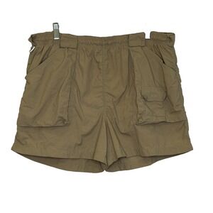 Vintage Guidewear by Cabelas Swim Trunks Mens Sz Large Khaki Elastic Waist Lined